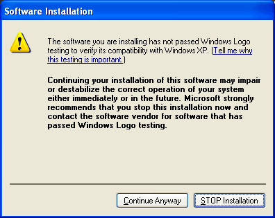 Energizer USB Charger warning on Windows XP